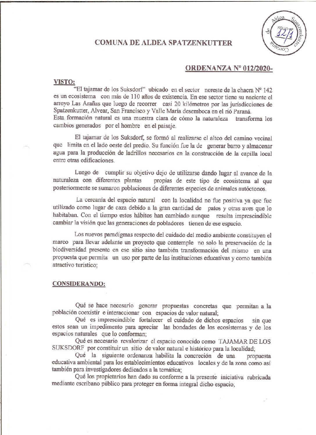 ORDENANZA Nº12-20