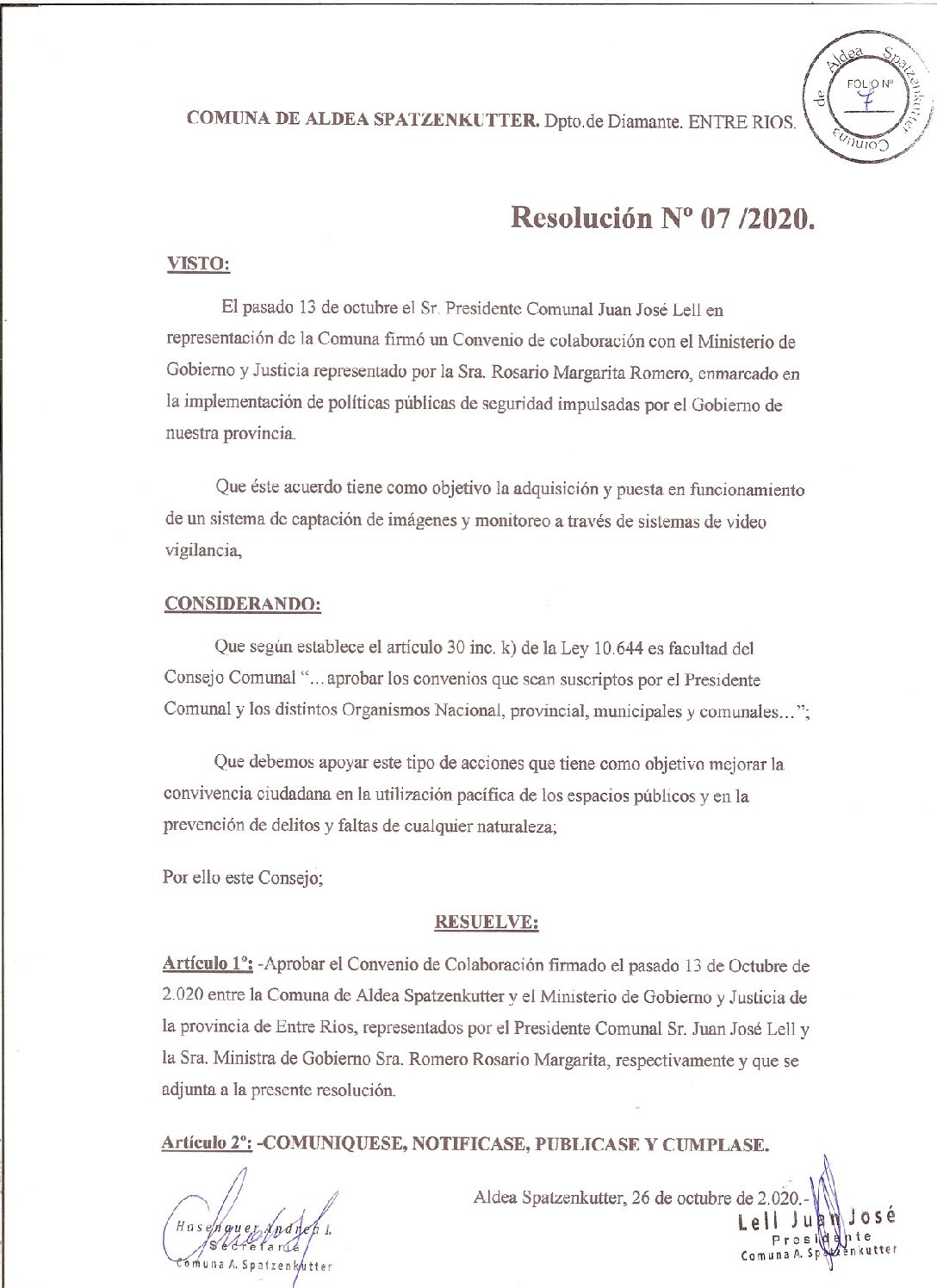 RESOLUCION Nº07-20