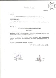 DECRETO Nº 01-21
