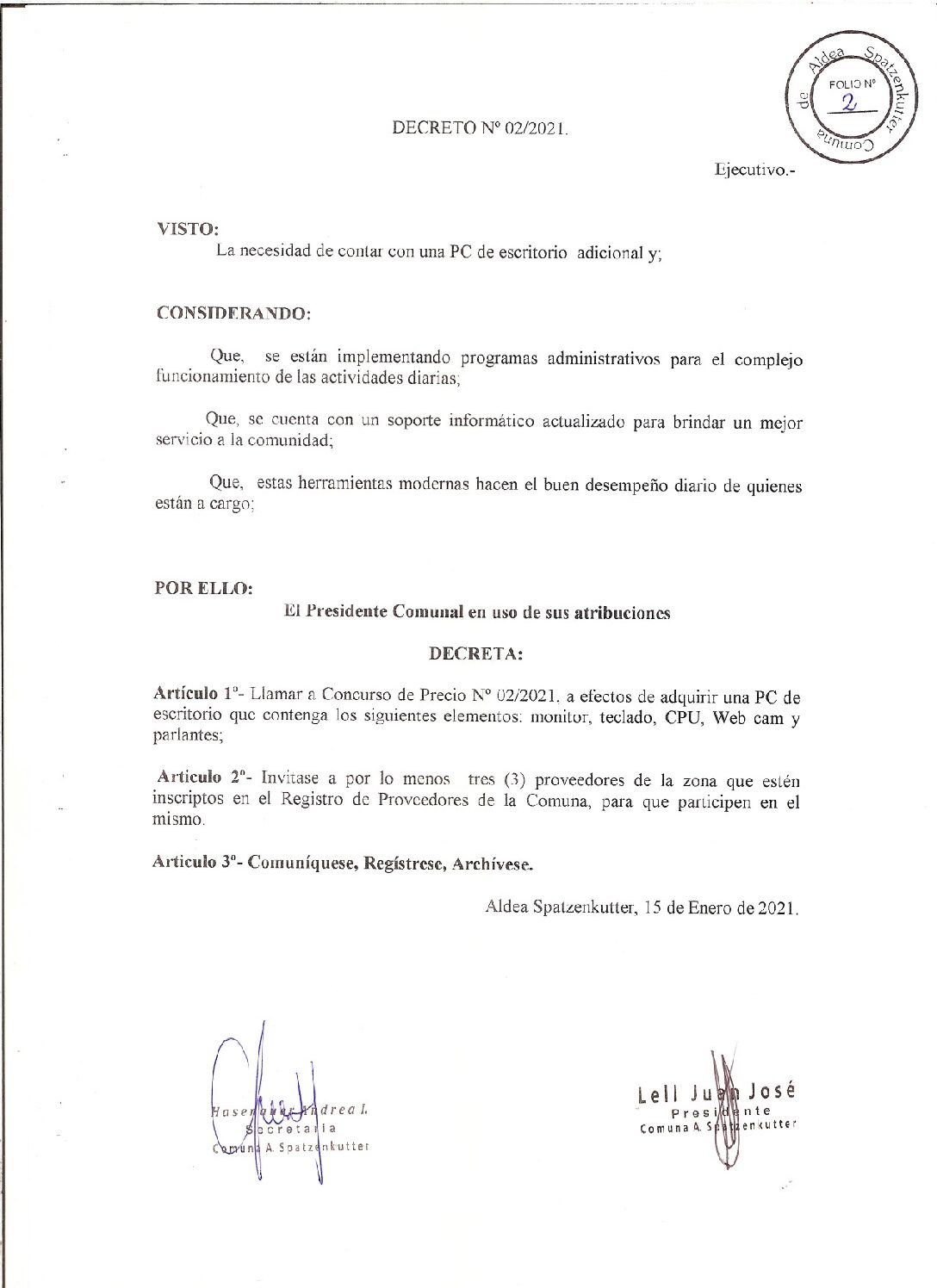 DECRETO Nº 02-21