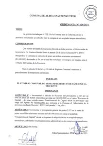 ORDENANZA N° 026-21