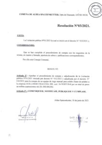 RESOLUCION Nº 03-2021