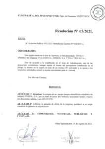 RESOLUCION Nº 05-2021