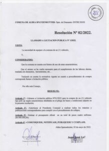 RESOLUCION Nº 002-22